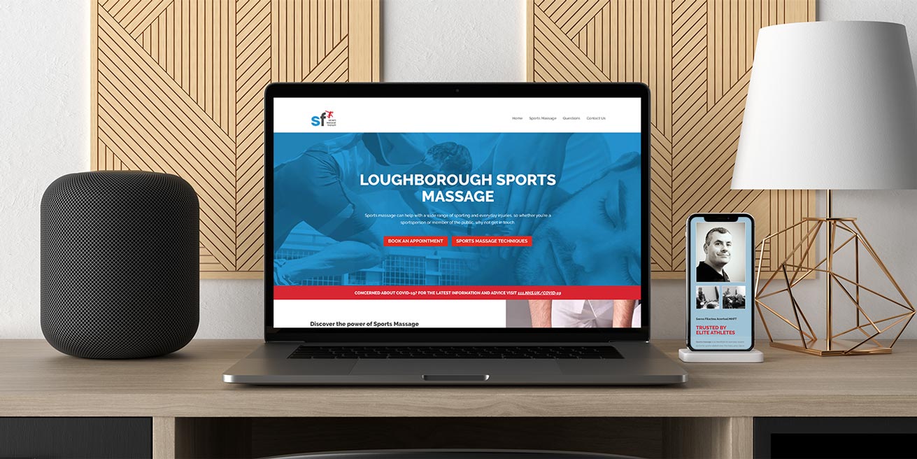 Website created for Loughborough-based SF Sports Massage