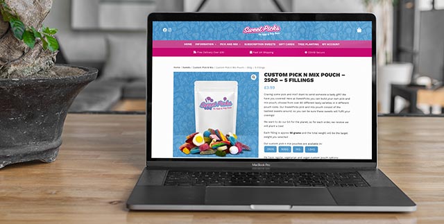 Sweet Picks website shown on a device screen