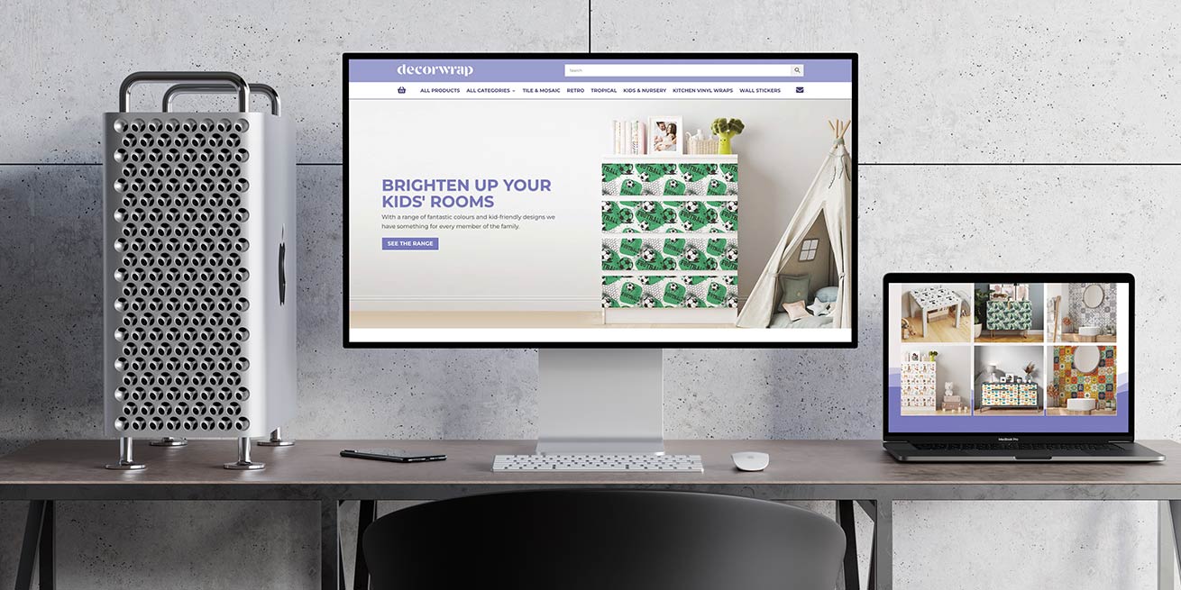 The Decorwrap website on a large screen