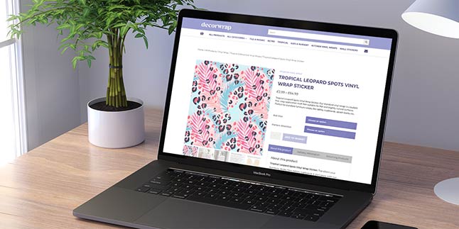 The e-commerce website we created for our client, on a laptop