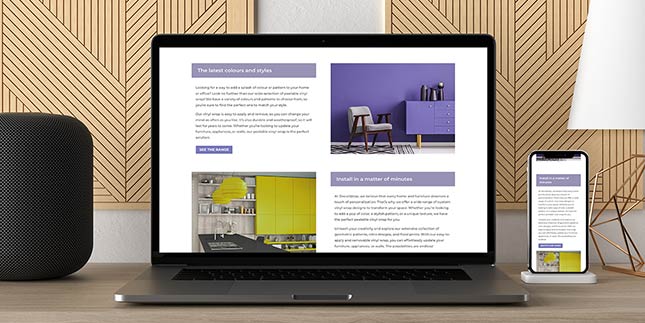 The e-commerce website we created for our client, on a laptop