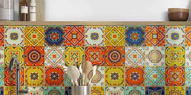 One of Decorwrap's range of tile effect vinyls