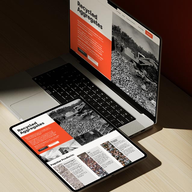 Website design on a laptop and tablet